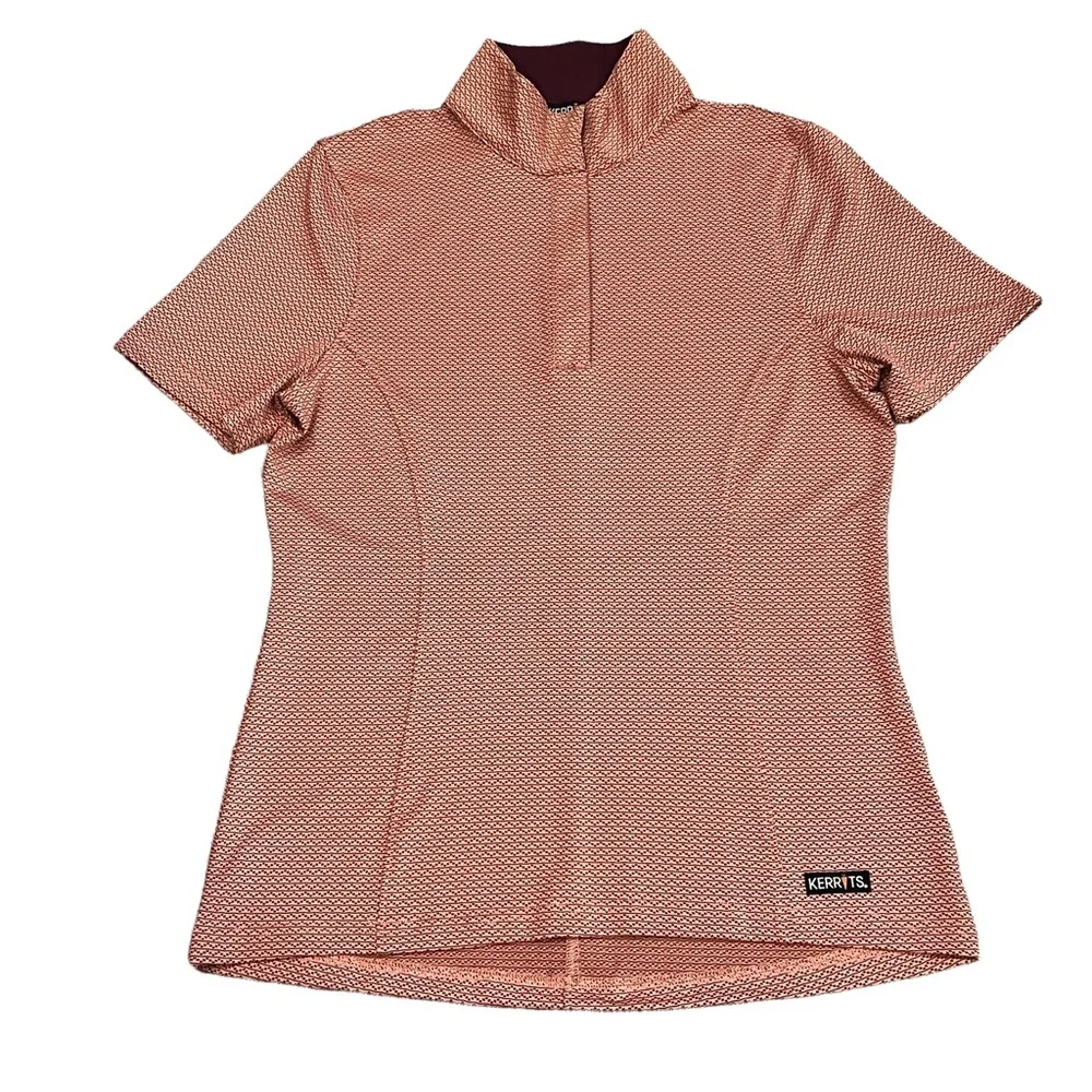 KERRITS Women's Equestrian Riding Short Sleeve Shirts Print Size Extra Small EUC_7